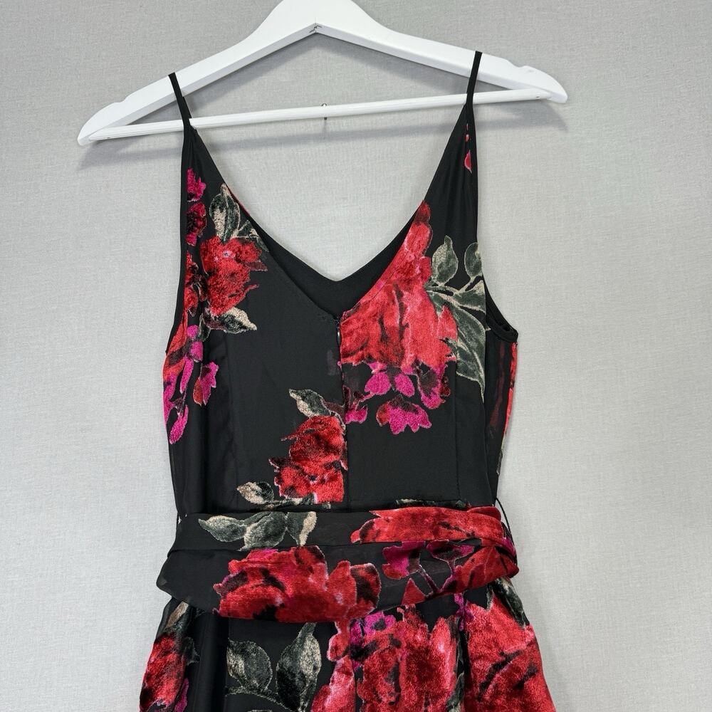Ett:twa Anthropologie Floral Burnout Jumpsuit Womens Small Black Velvet Motif - Picture 5 of 15